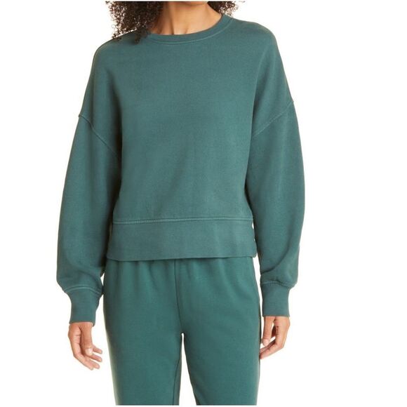 RAILS Alice Cotton Blend Sweatshirt, Organic Cotton Forest Green, Medium, NWT - Picture 1 of 15